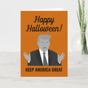 Cartão Happy Halloween Keep America Great Trump cartoon