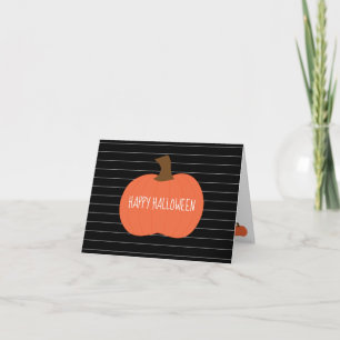 Cartão Happy Halloween Pumpkin & Stripes