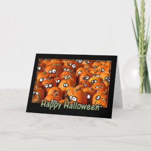 Cartão happy halloween pumpkins