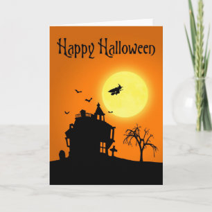 Cartão Happy Halloween Silhouette Landscape