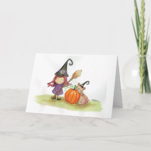 Cartão Happy Halloween - Watercolor Illustration