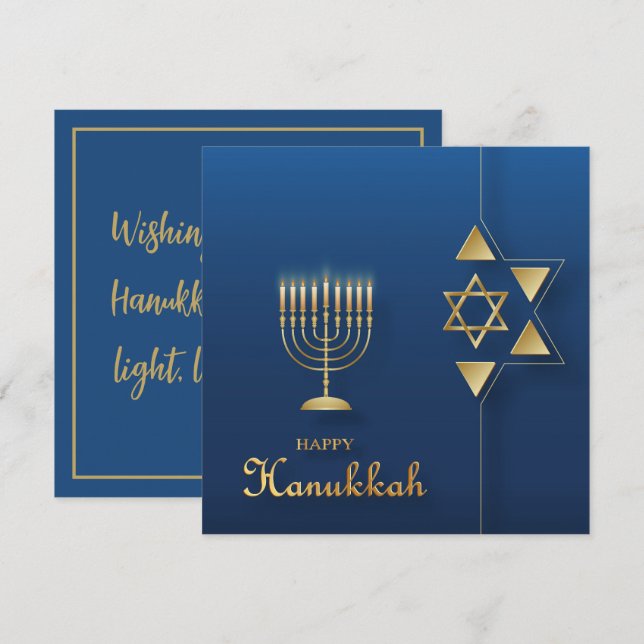 Cartão Happy Hanukkah (Frente/Verso)
