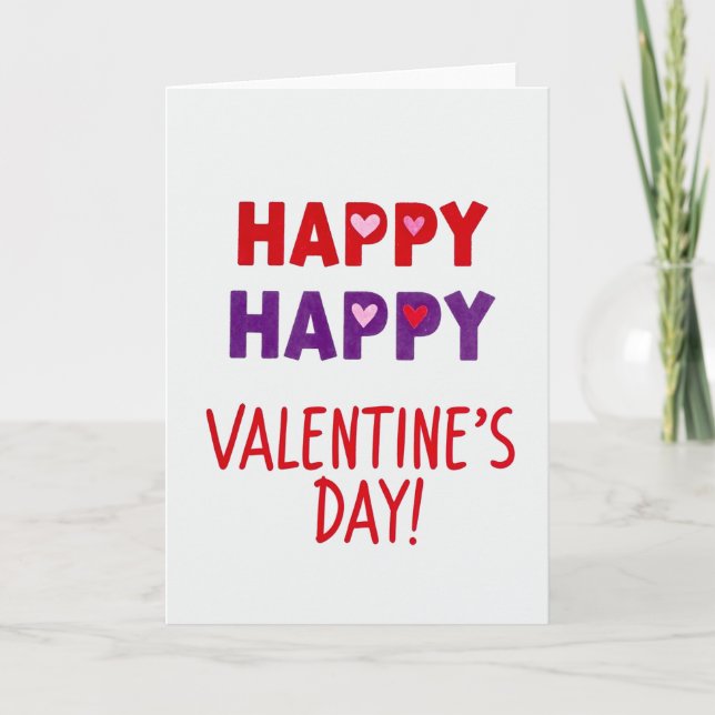 Cartão Happy Happy Valentines Day Card (Frente)