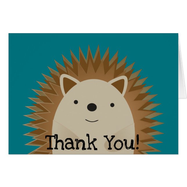 Cartão Happy Hedgehog (Frente horizontal)