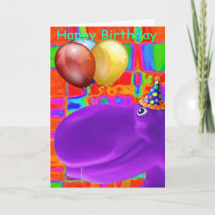 Cartão Happy Hippo Artsy Purple