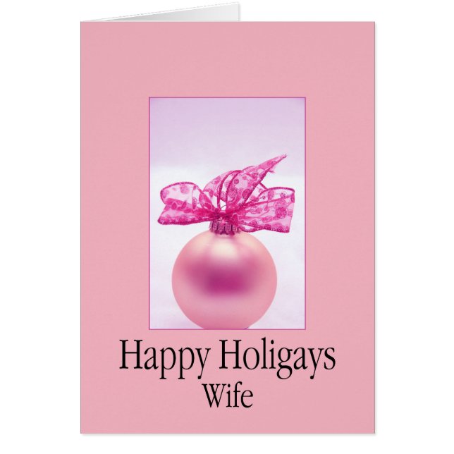 Cartão Happy Holigays Wife (Frente)