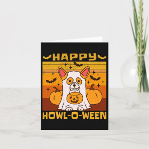 Cartão Happy Howl-o-entre Corgi Halloween Costume