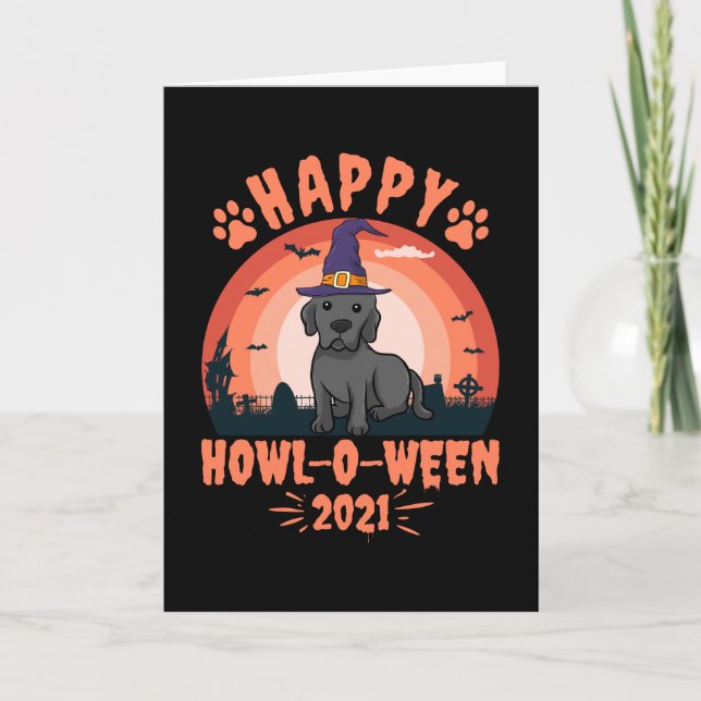 Cartão Happy Howl O Ween 2021 Black Lab (Frente)