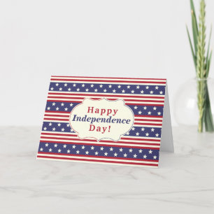 Cartão Happy Independence Day 4th of July Stars Stripes