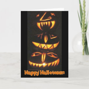 Cartão Happy Jack o'Lantern Faces Card