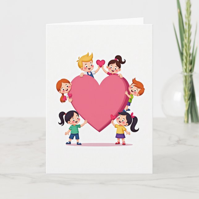 Cartão Happy Kids Loving Hearts Card (Frente)