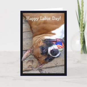 Cartão Happy Labor Day Boxer Greeting Card