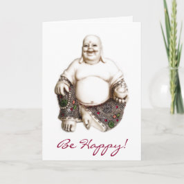 Cartão Happy Laughing Joyful Good Luck Fortune Buddha
