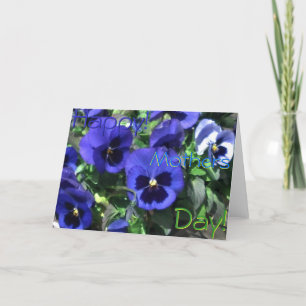Cartão Happy Mothers Day! 2013 Blue Pansies Card