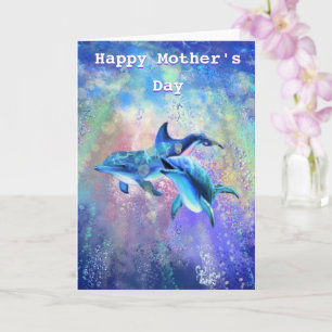 Cartão Happy Mother's Day - Dolphin Family