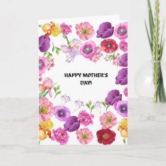 CARTÃO HAPPY MOTHER'S DAY FLOWER GREETING CARD