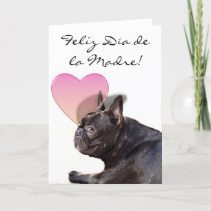 Cartão Happy Mother's day French bulldog greeting card