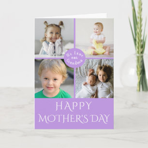 Cartão Happy Mother's Day Grandma  Purple Photo Collage