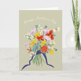 Cartão Happy Mother's Day Watercolor Floral Bouquet