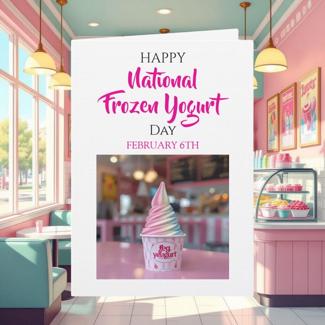 Cartão Happy National Frozen Yogurt Day | Feb 6th (Criador carregado)