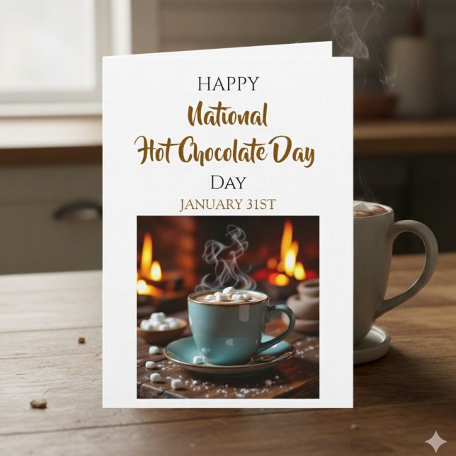 Cartão Happy National Hot Chocolate Day | January 31st (Criador carregado)