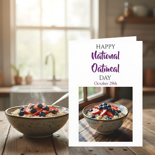Cartão Happy National Oatmeal Day | October 29th (Criador carregado)