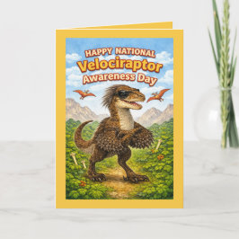 Cartão Happy National Velociraptor Awareness Day – Funny