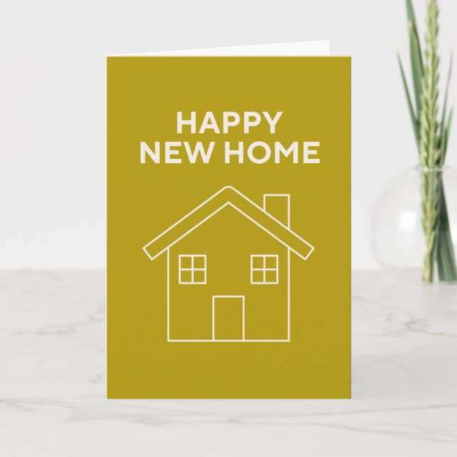 Cartão Happy New Home Card - Mustard background  (Frente)