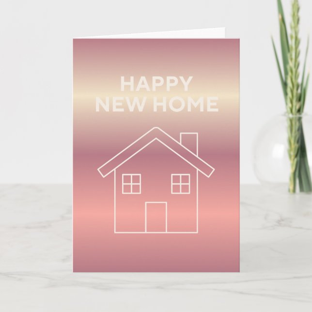 Cartão Happy New Home Card - Pink Gradient  (Frente)