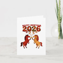 Cartão Happy New Year 2026 – Celebrating Horses with Cham