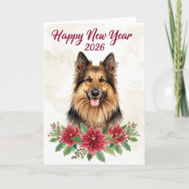 Cartão Happy New Year 2026 Dog Greeting Card