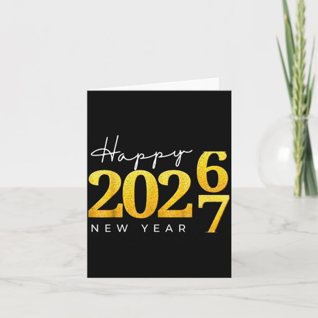 Cartão Happy New Year 2026 Funny 67 New Year Countdown Si (Frente)