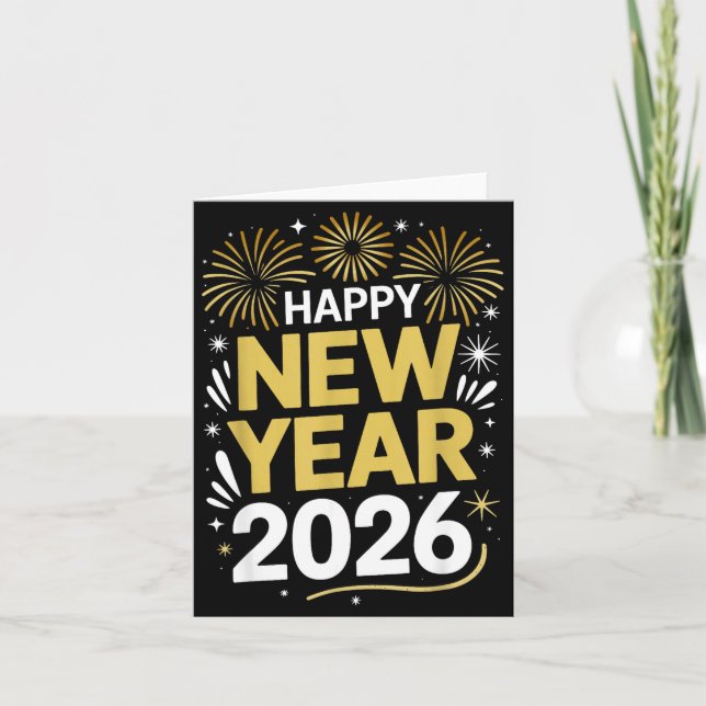Cartão Happy New Year 2026 - New Year's Eve 2026  (Frente)