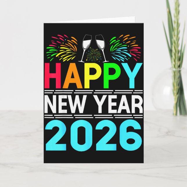 Cartão Happy New Year 2026 Nye Party - Funny New Years Ev (Frente)