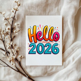 Cartão Happy New year 2026 vibrant colorful Card