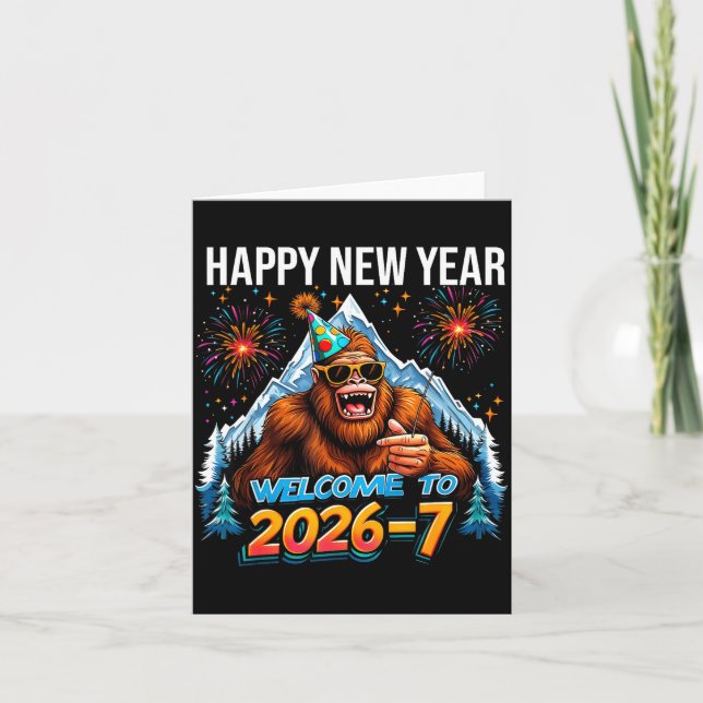 Cartão Happy New Year Welcome To 2026-7 Funny Meme 67 Big (Frente)
