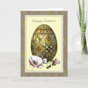 Cartão Happy Ostara - Vernal Equinox - Egg Hare Flowers