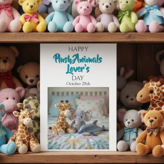 Cartão Happy Plush Animals Day | October 28th (Criador carregado)