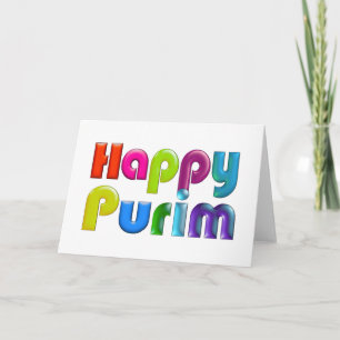 Cartão HAPPY PURIM funky colourful greeting card