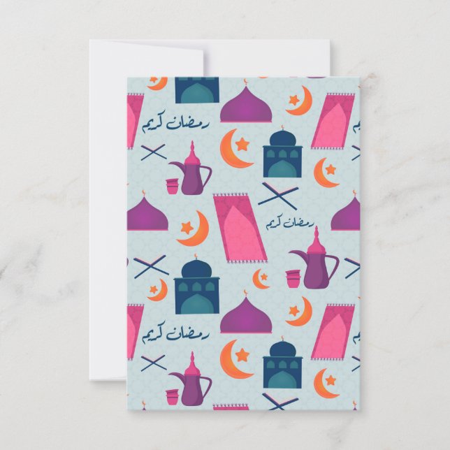 Cartão Happy Ramadan Pattern (Frente)