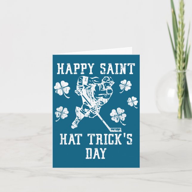 Cartão Happy Saint Hat Trick's Day St Patricks Day Funny  (Frente)