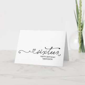 Cartão Happy Sixteenth Birthday Turning Sixteen 16th