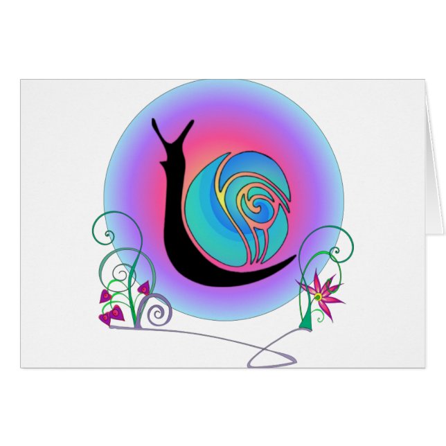 Cartão Happy Snail (Frente Horizontal)