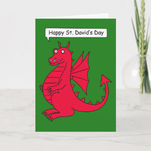 Cartão Happy St. David's Day - Cartoon Dragon