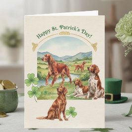 Cartão Happy St. Patrick’s Day Irish Setter Dog Card