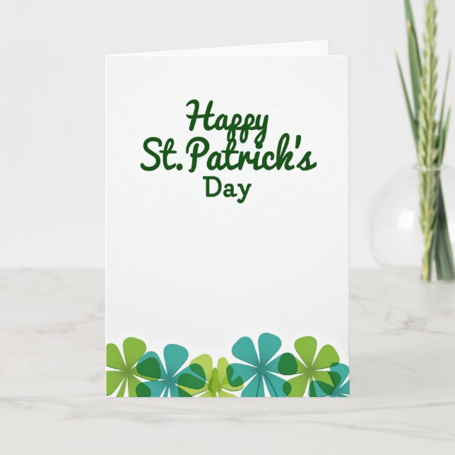 Cartão Happy St Patricks Day Floral Card (Frente)