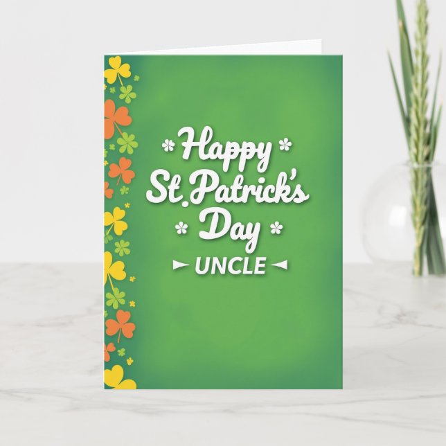 Cartão Happy St Patricks Day Uncle Card (Frente)
