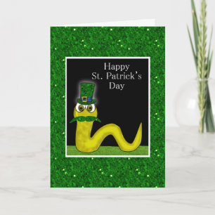 Cartão Happy St. Patrick's Day with snake funny humor