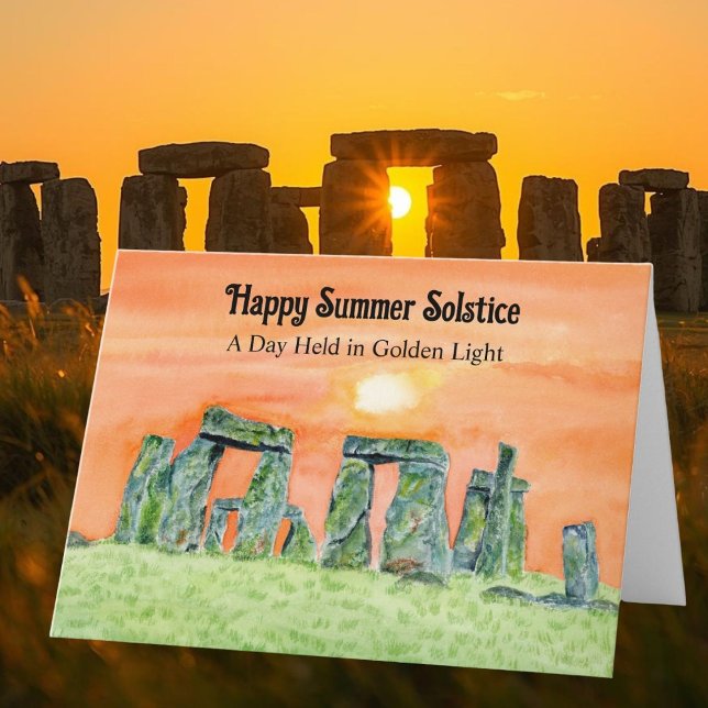 Cartão Happy Summer Solstice Stonehenge (Criador carregado)