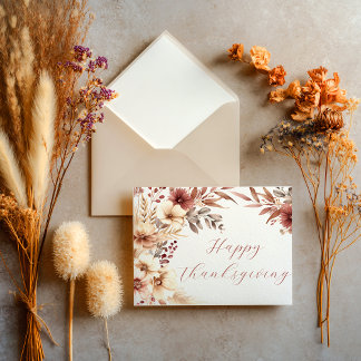 Cartão Happy Thanksgiving Autumn Border Card